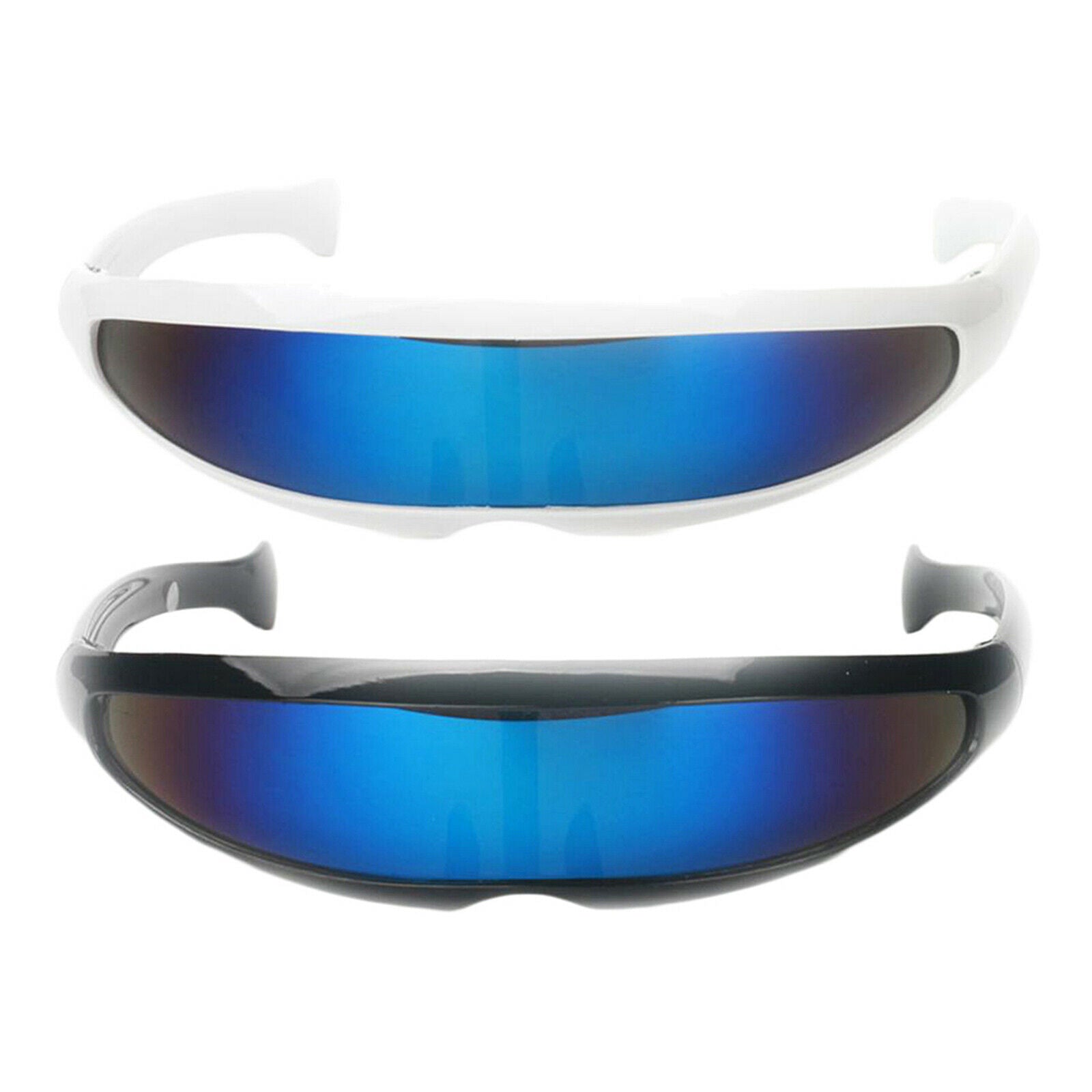 2pcs Female Futuristic Narrow Shield Sunglasses Glasses Dress up Favors