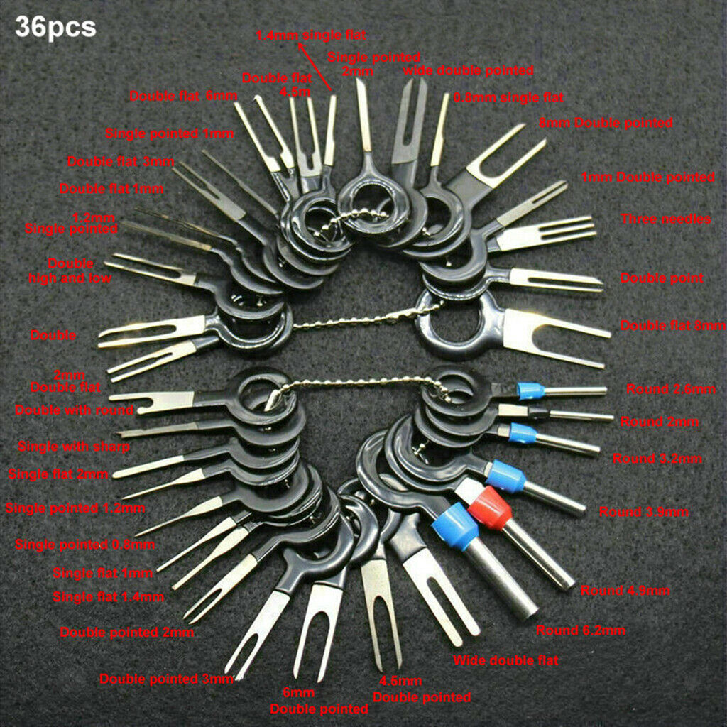 36PCS Wire Terminal Removal Tool Kit Car Electrical Wiring Crimp Connector Pin