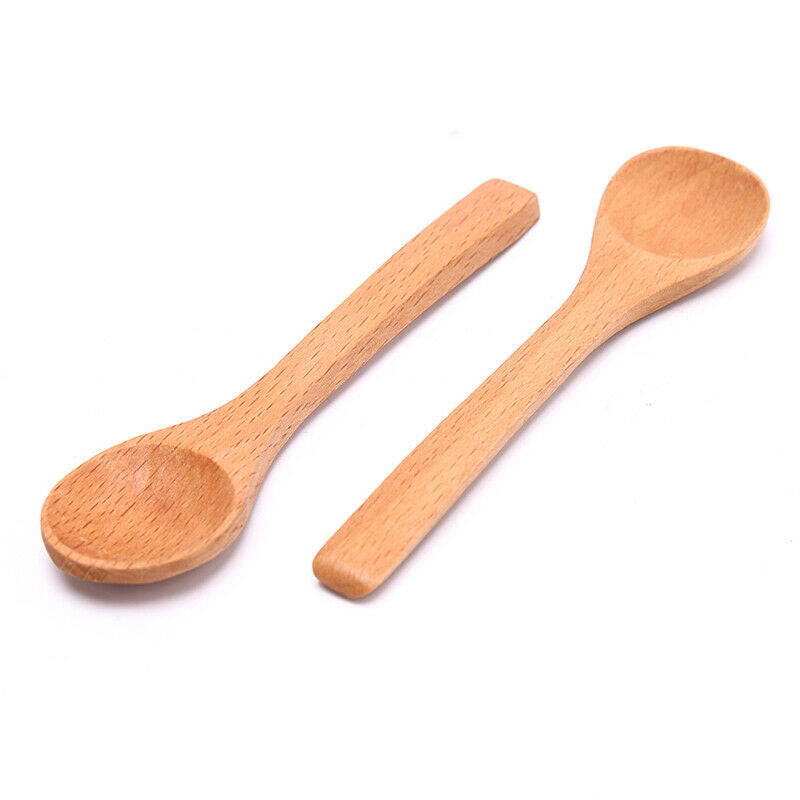 1pc Wooden Round Bamboo Spoon Soup Tea Coffee Salt Spoon Jam Scoop Kitche.l8