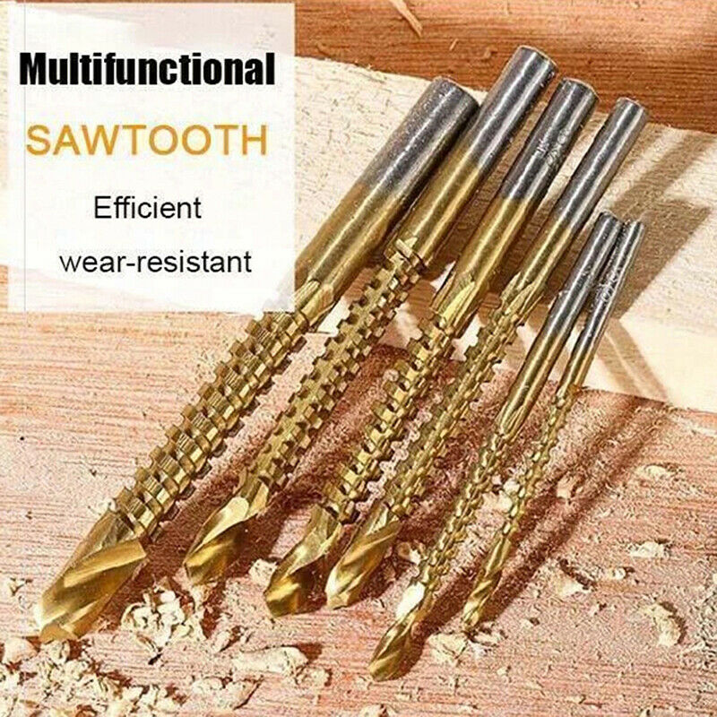 6pcs Drill Bits High Speed Steel Thread Spiral Screw Metric Composite Tap Dri TL