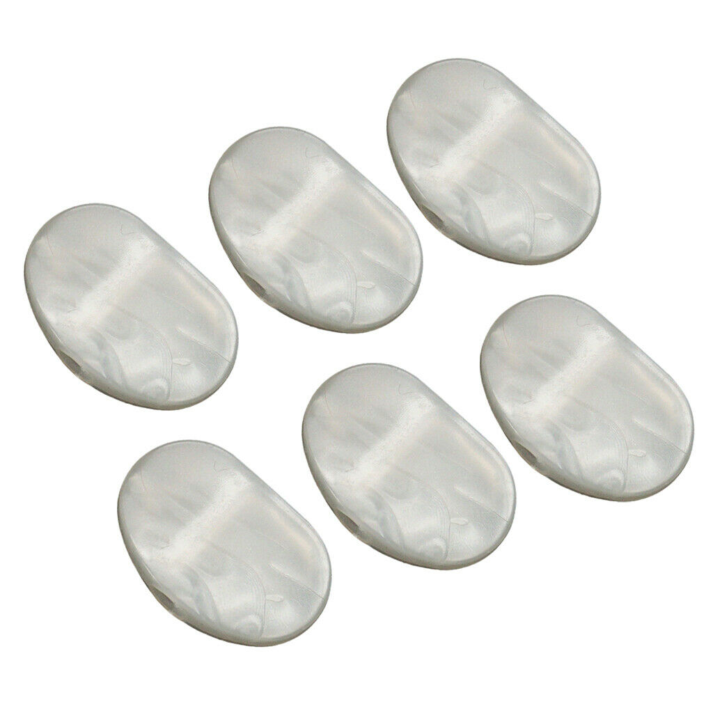 6x Plastic Tuning Key Tuner Button Knob for Wooden Guitar Replacement White
