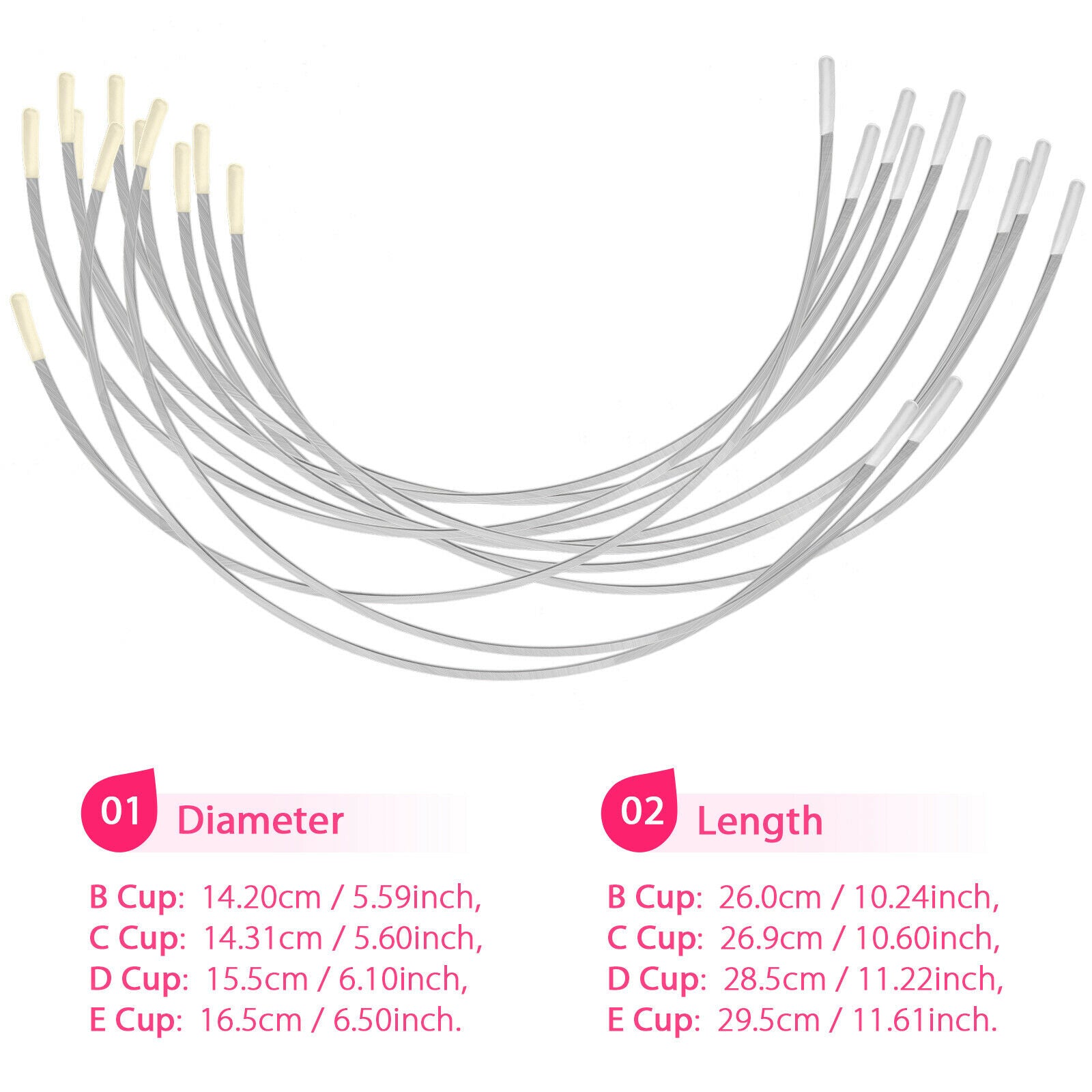 Bra Underwire Bra Wires Replacements Swimwear Brassiere B,C,D,E Cup B Cup