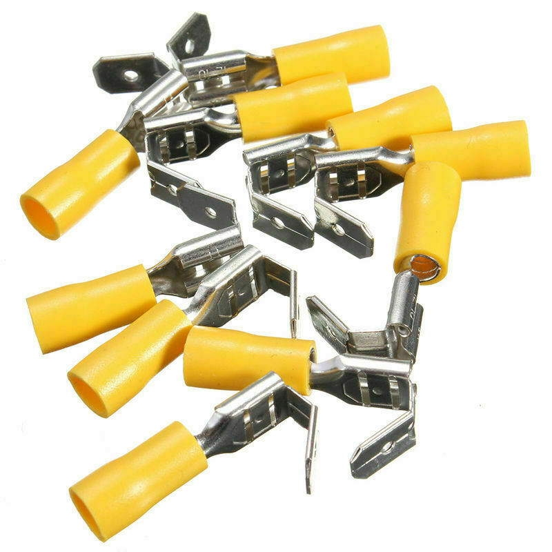 100pcs Red&Blue&Yellow Piggyback Insulated Spade Crimp Terminal Connectors Kit