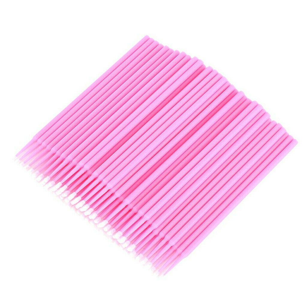 200 lot Microblading Eyelash Glue Micro Brushes Applicators Tools Pink+White