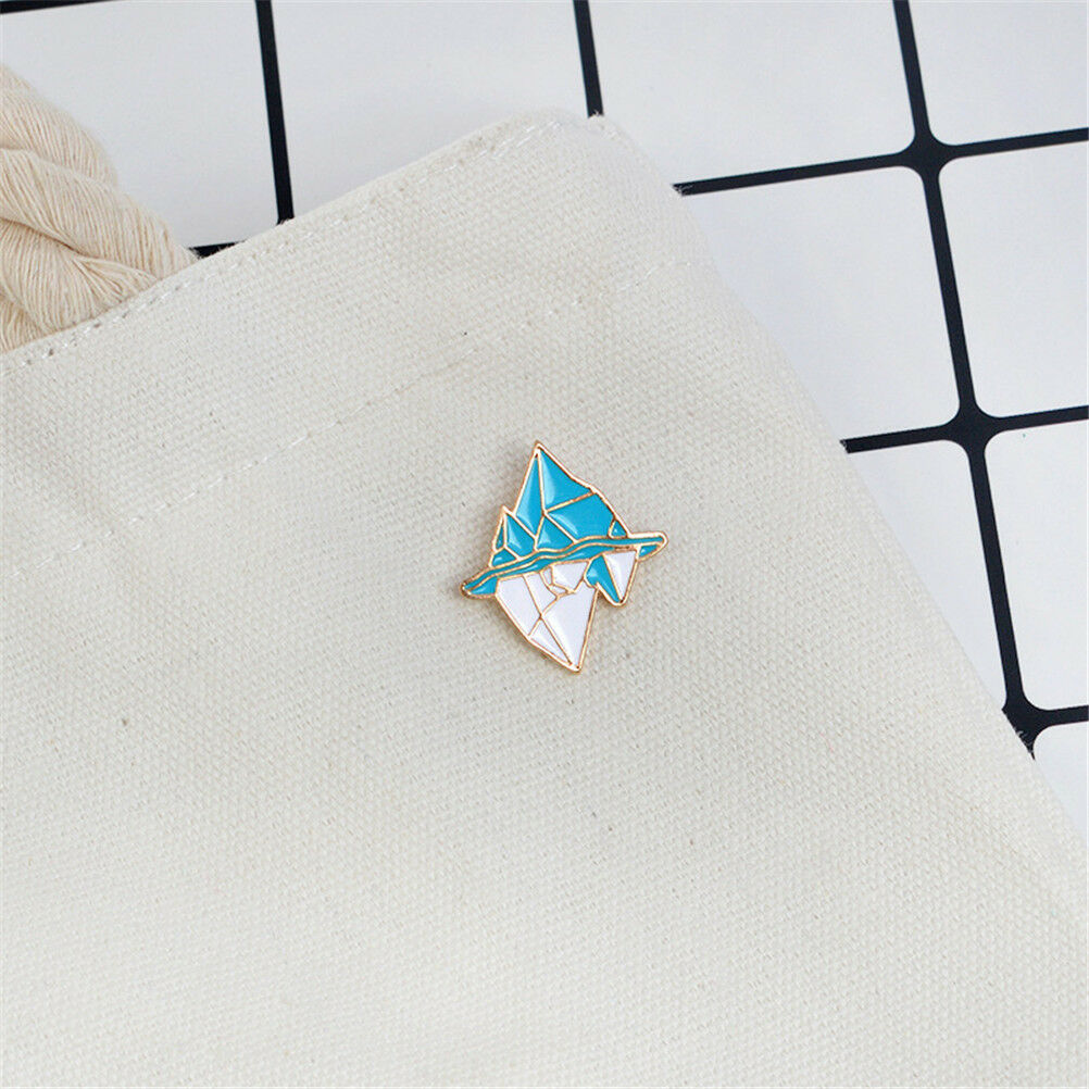 Antarctic iceberg brooch Enamel Pin buckle White Blue Metal Snow MountainB.l8