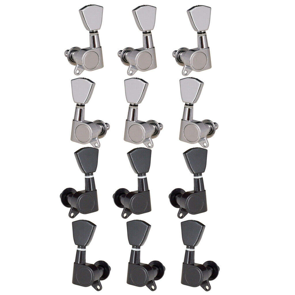 Black Rollser Saddle Bridge Tailpiece&3L3R Sealed Gear Tuning Pegs Keys for Les
