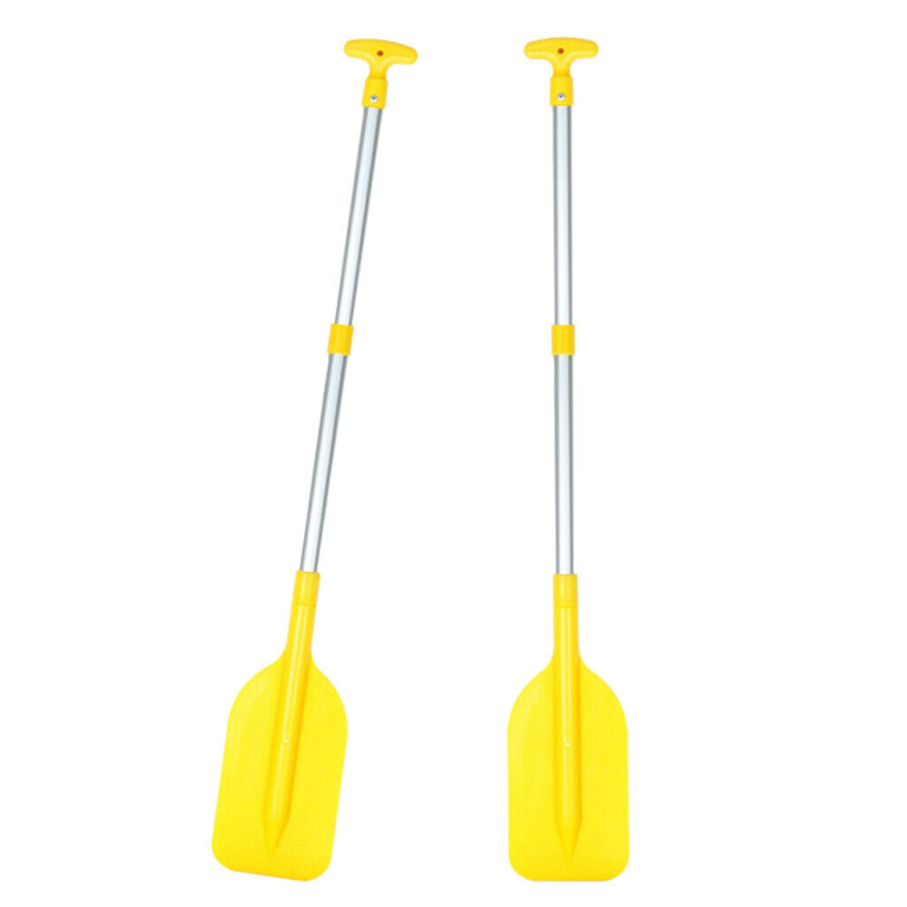 1 Pair Extendable Kayak Paddles Aluminum Alloy Rafting Oars Max 108cm Yellow