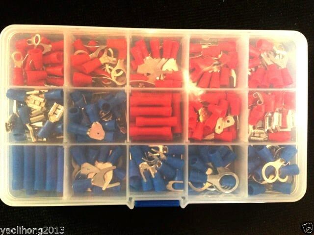 200Pcs Assorted Insulated Crimp Terminals Set Electrical Wiring Connectors Kit