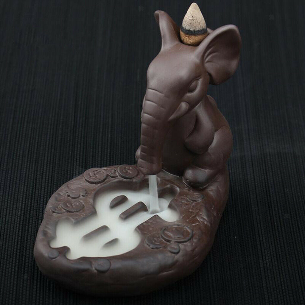 Porcelain Backflow Ceramic Incense Burner Smoke Tower Fragrance Elephant #8