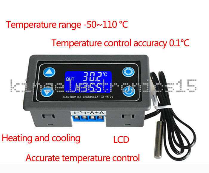 6-30V 10A Thermostat Digital Temperature Controller DThermal Thermocouple