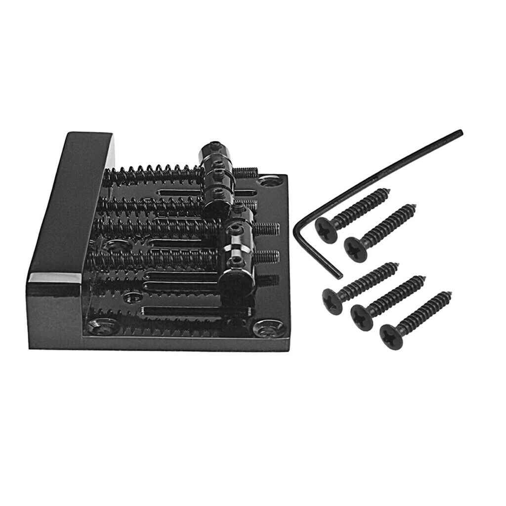 4 STRING ELECTRIC BASS GUITAR BRIDGE Black with Mounting Screws Allen Key
