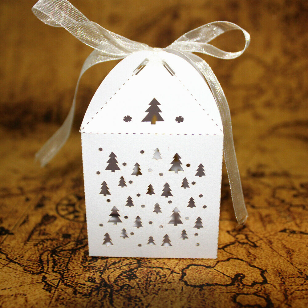 50pcs Exquisite Hollow Out Trees Forest Candy Boxes Wedding Party Xmas Favor