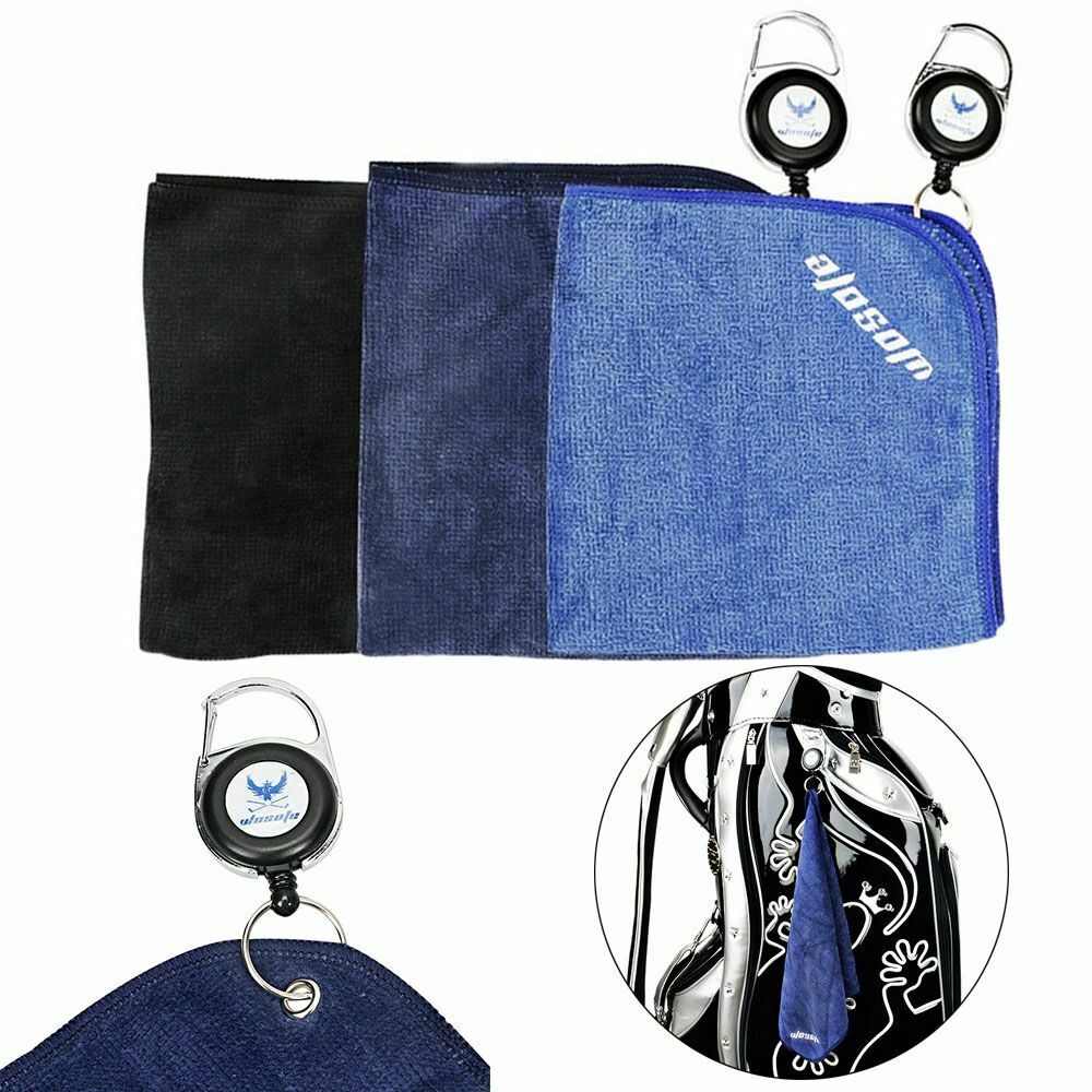 Microfiber Cleaning Towels With Carabiner Hook Golf Towel Cleans Clubs