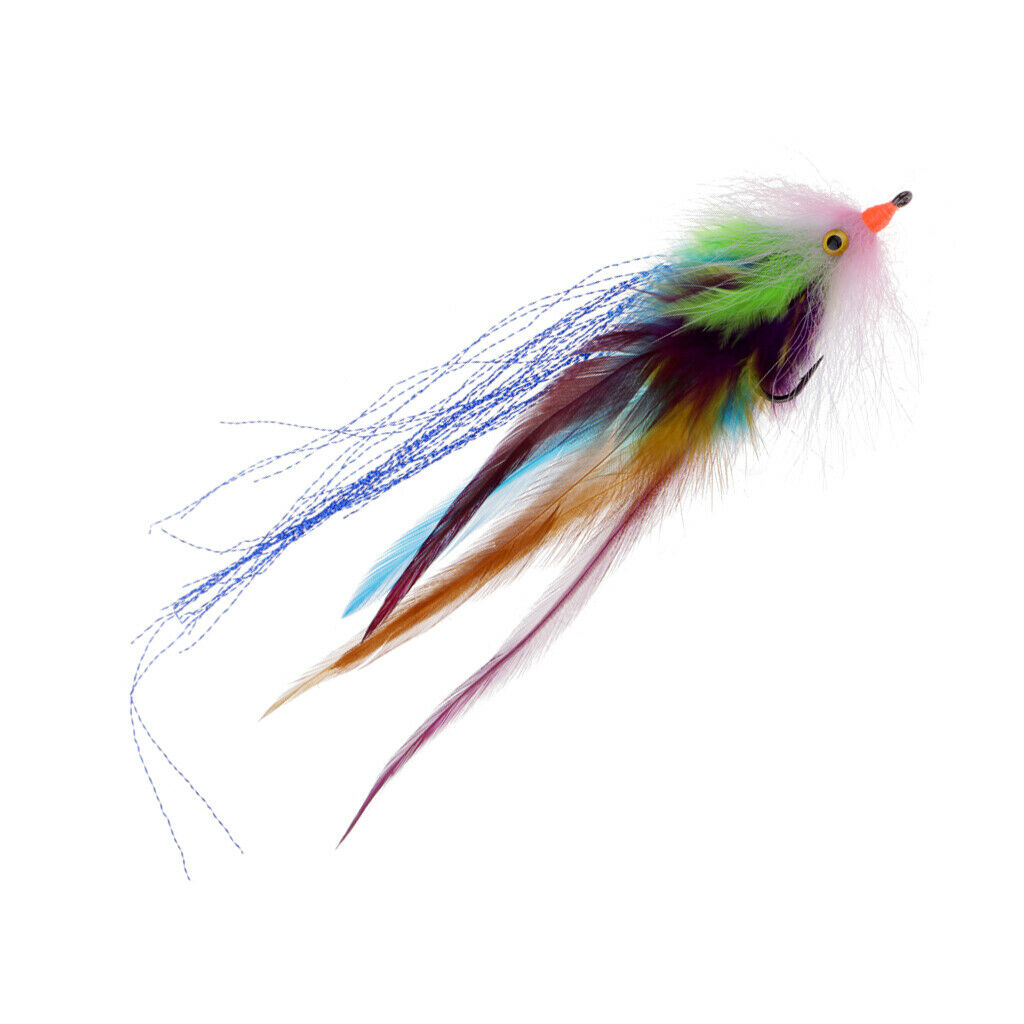 2 Pieces Fly Fishing Saltwater Flies Streamer Steelhead Salmon Striper Pike