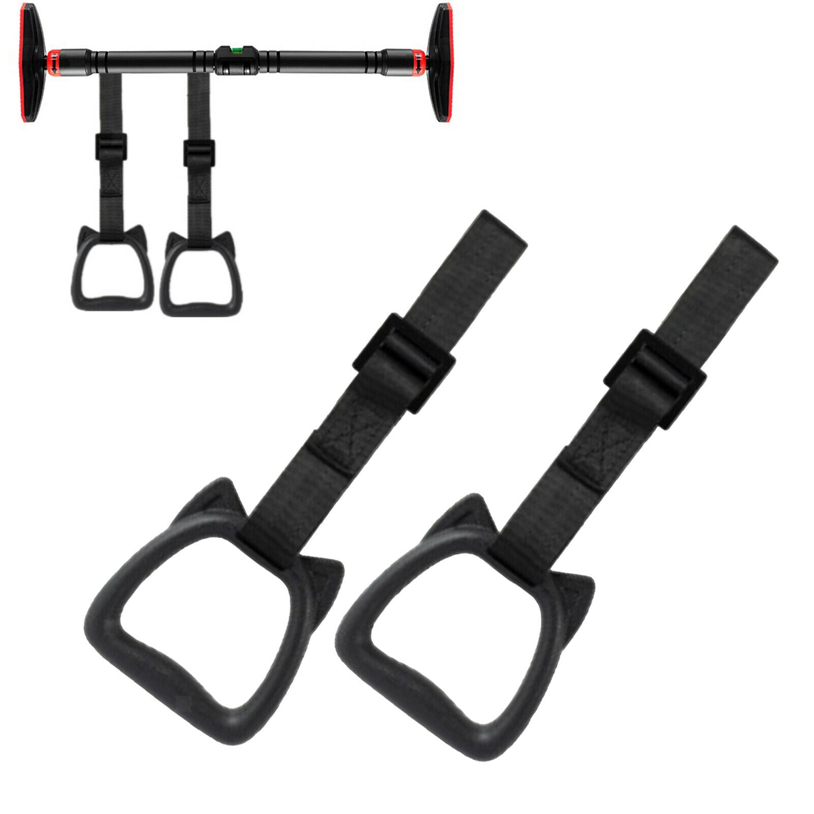 T-bar Row Pull-Up Hanging Gym Straps Handles Adjustable Strap Bar Attachment