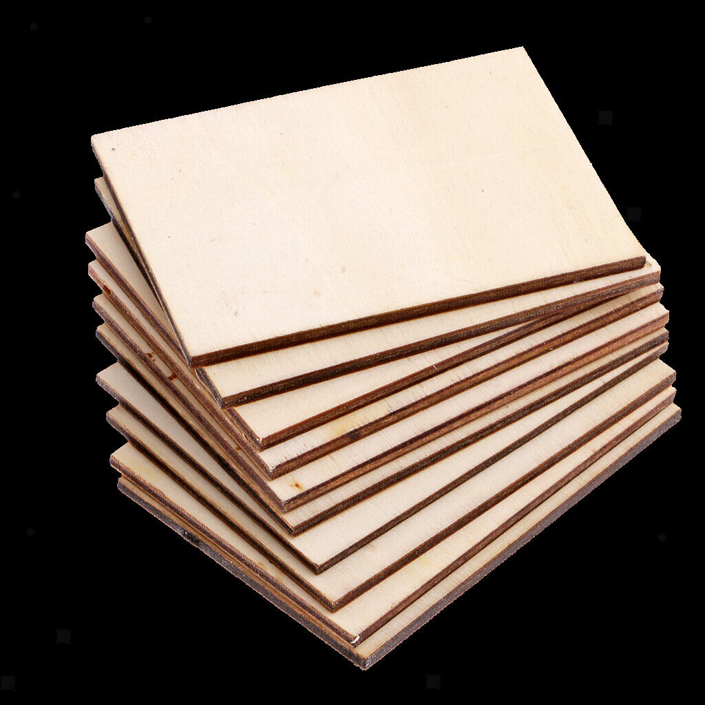 20Pieces Rectangle Wooden Craft Blank Wood Plaque Sign DIY Pyrography Woodwoking