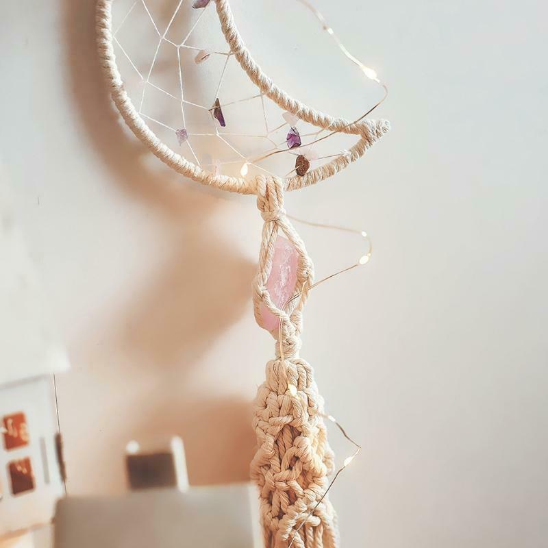 Moon Woven Tassels Dream Catcher Elegant Macrame Boho Woven Large Wall Hanging