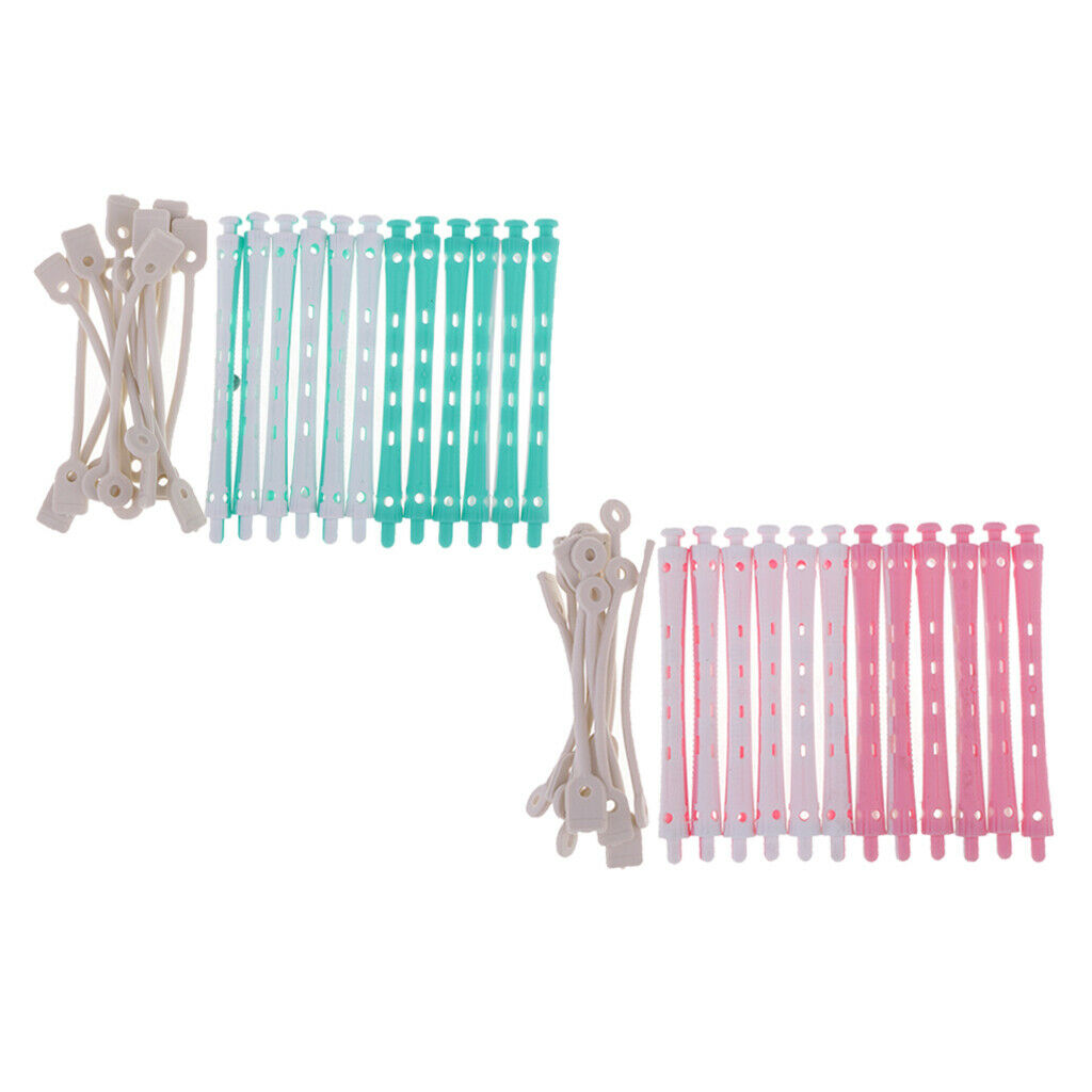 24 x Hair Perm Rods Hair Curler Set DIY Hair Styling Hairdresser Accessories