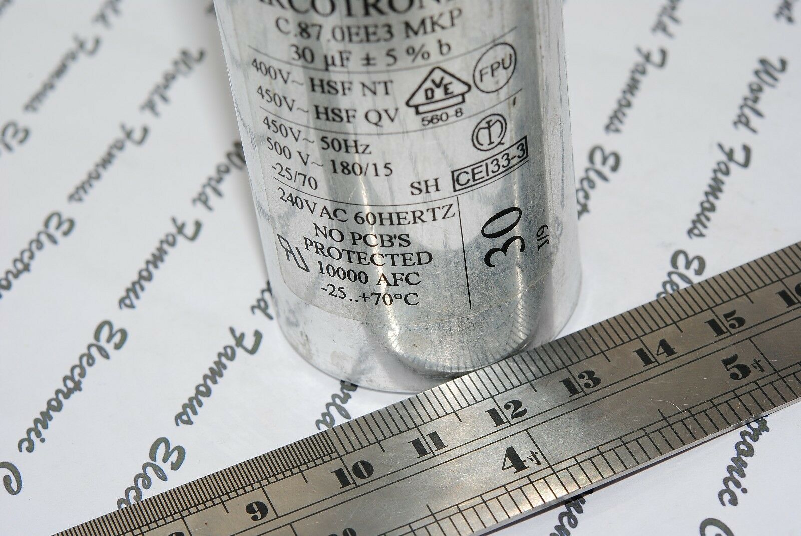 1pcs - ARCOTRONICS 30uF (30µF) 450V (50Hz) 5% Capacitor - C.87.0EE3 MKP