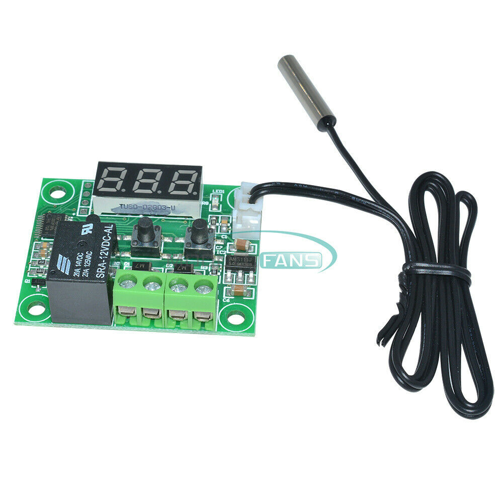 -50-110°C W1209 LED Digital Display Thermostat 12V NTC Sensor Red Display