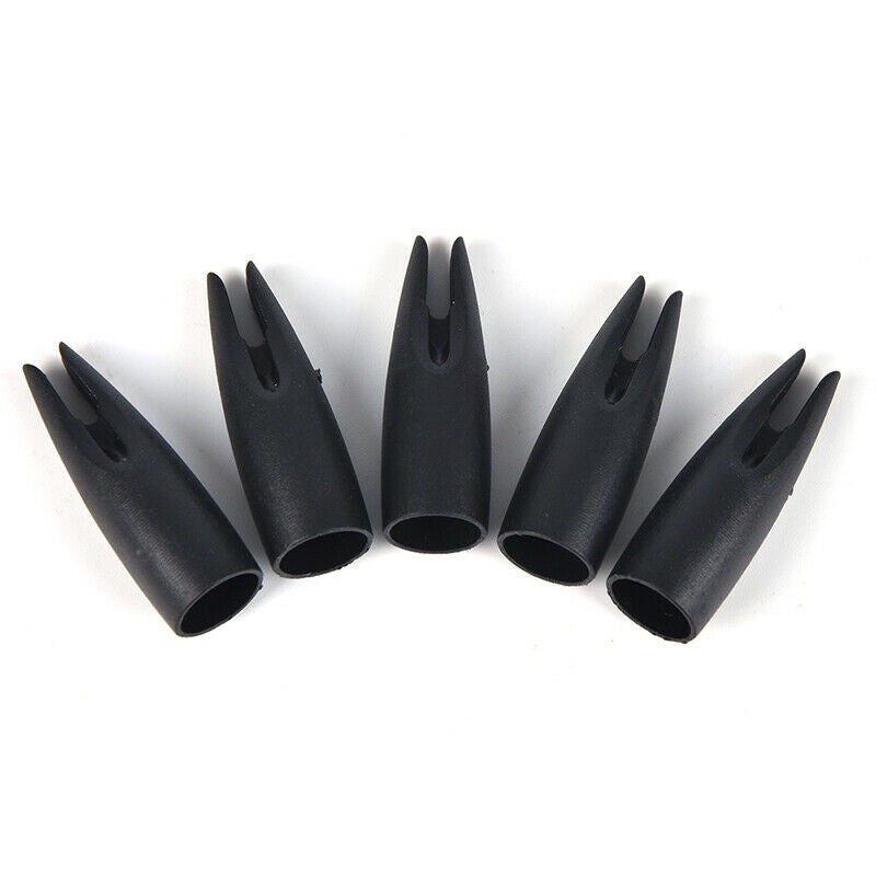 30PCS 8mm Archery Arrow Nocks Plastic Tails For Wood Bamboo Shaft Bow & Hunti Tt