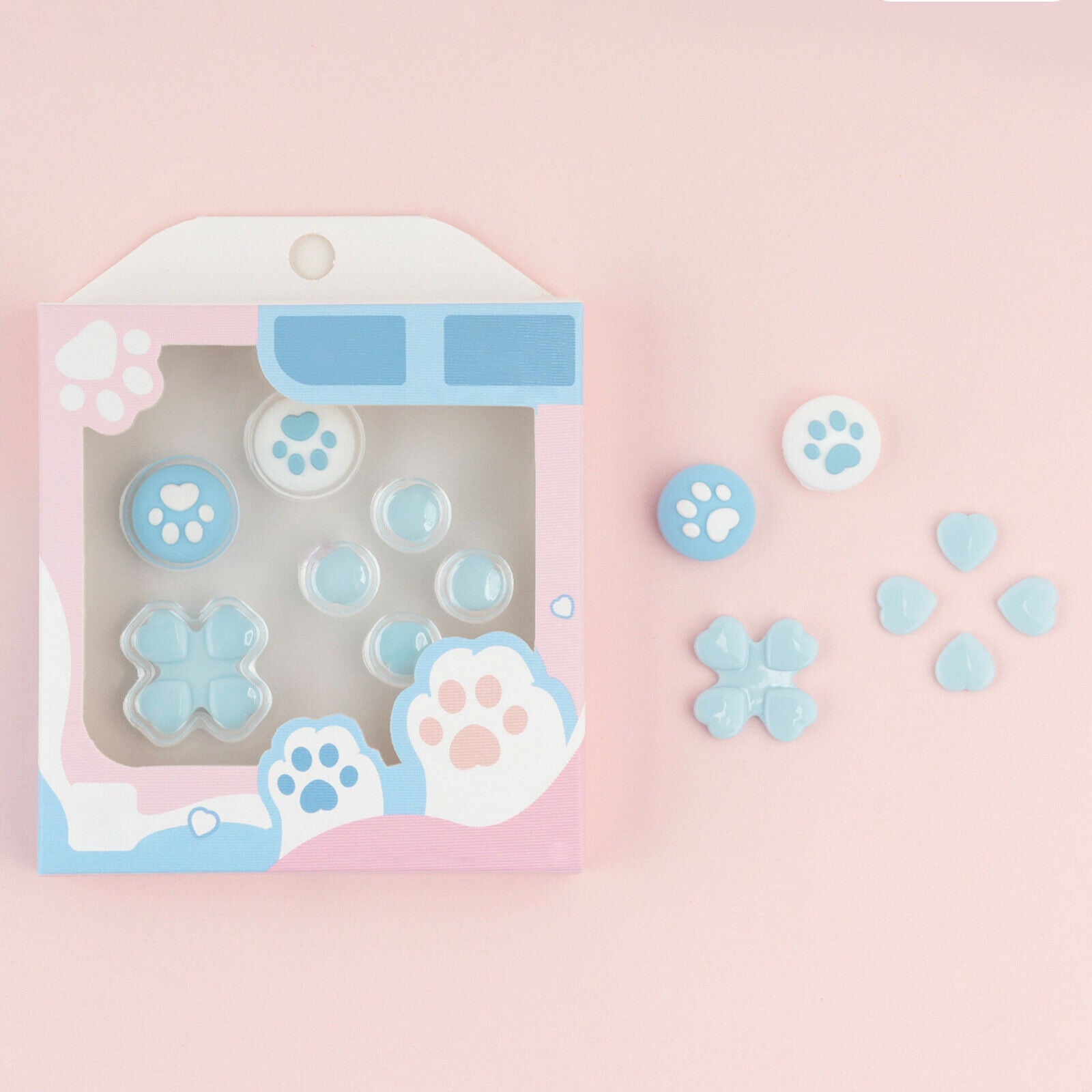 Cat Claw Design Joystick Protective Cover Button Stickers Set Gaming