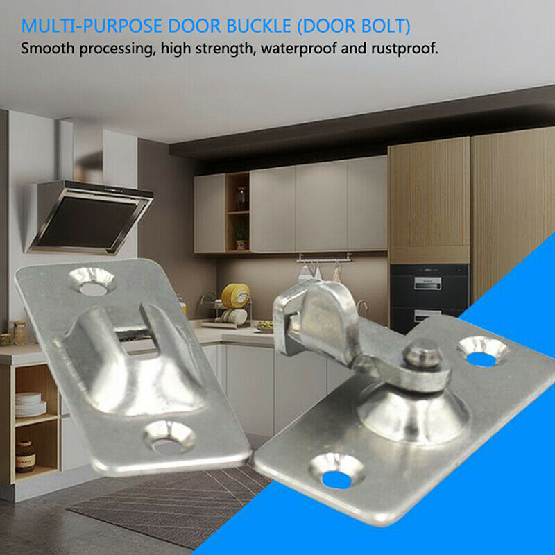Mini Door Hasp Latch 90 Degree, Door Buckle Bolt Stainless Steel Safety An WLDF