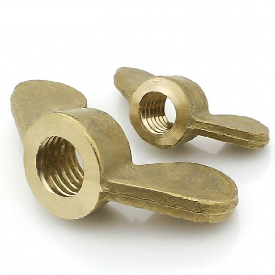 M4 / 4mm Solid Brass Wing Nuts Butterfly Nuts for Bolts & Screws Qty 5