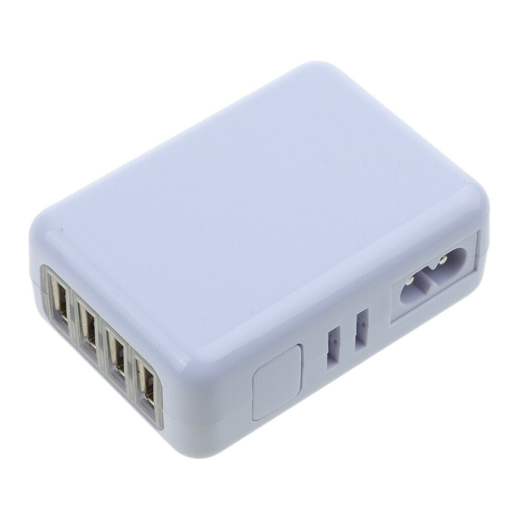 4 Ports USB Multi Adapter Travel Wall AC Charger with UK Plug White