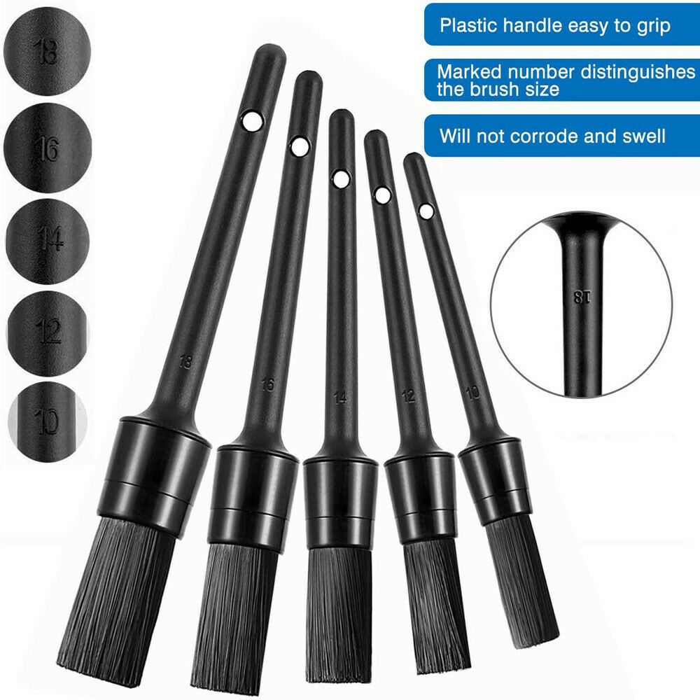 5pcs Car Detailing Brush Set Car Dashboard Accessories Air Outlet Cleaning Brush