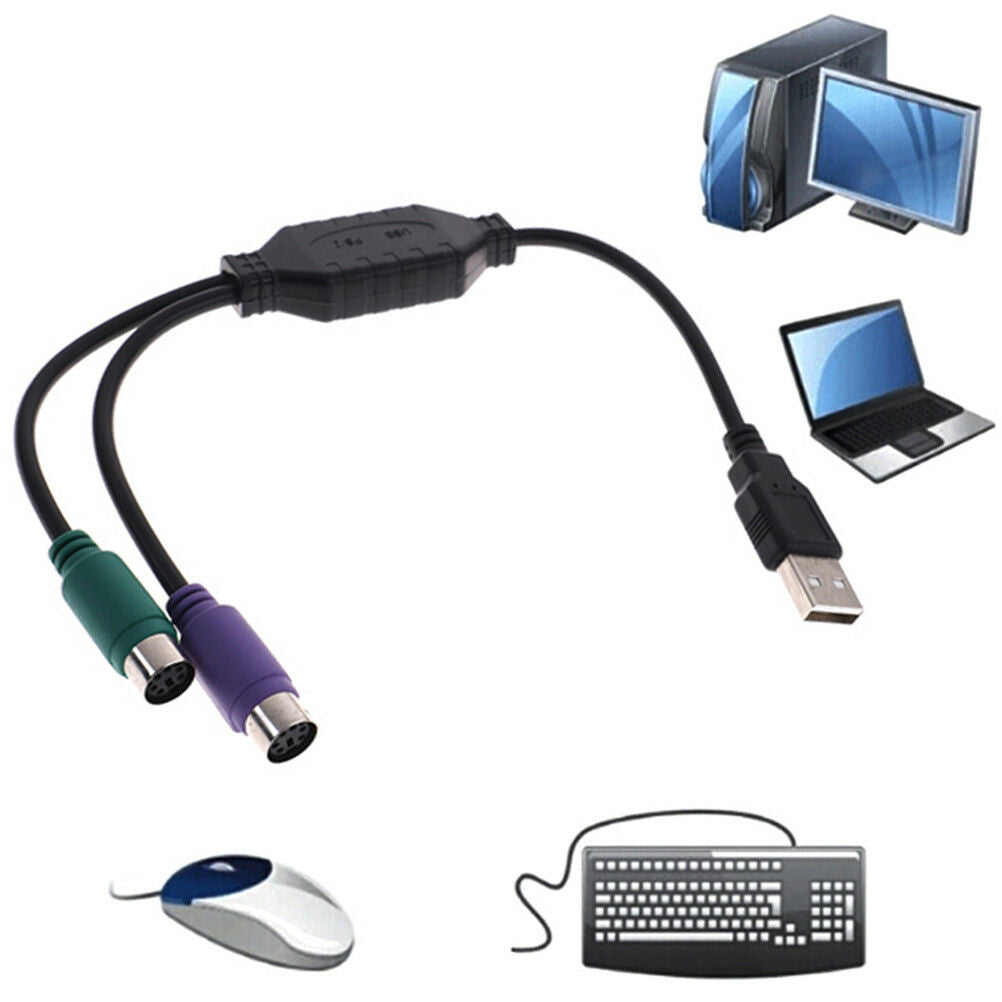 1Pc USB male to dual PS2 female cable adapter converter use for keyboard .l8