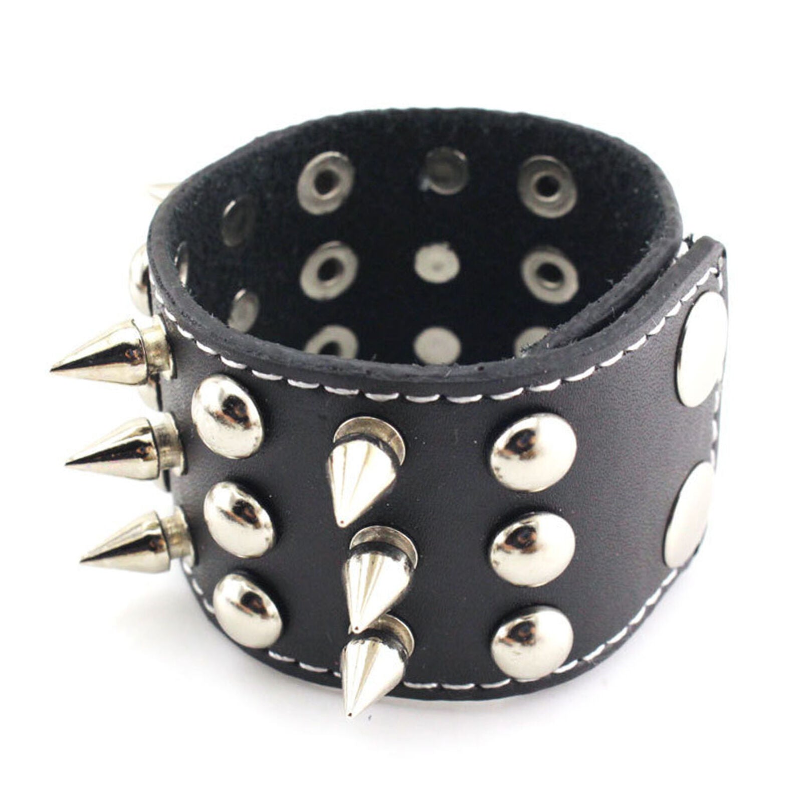 Punk Leather Bracelet Bangle Rivet Stud Spike Rock Cuff Wristband Jewelry Gift