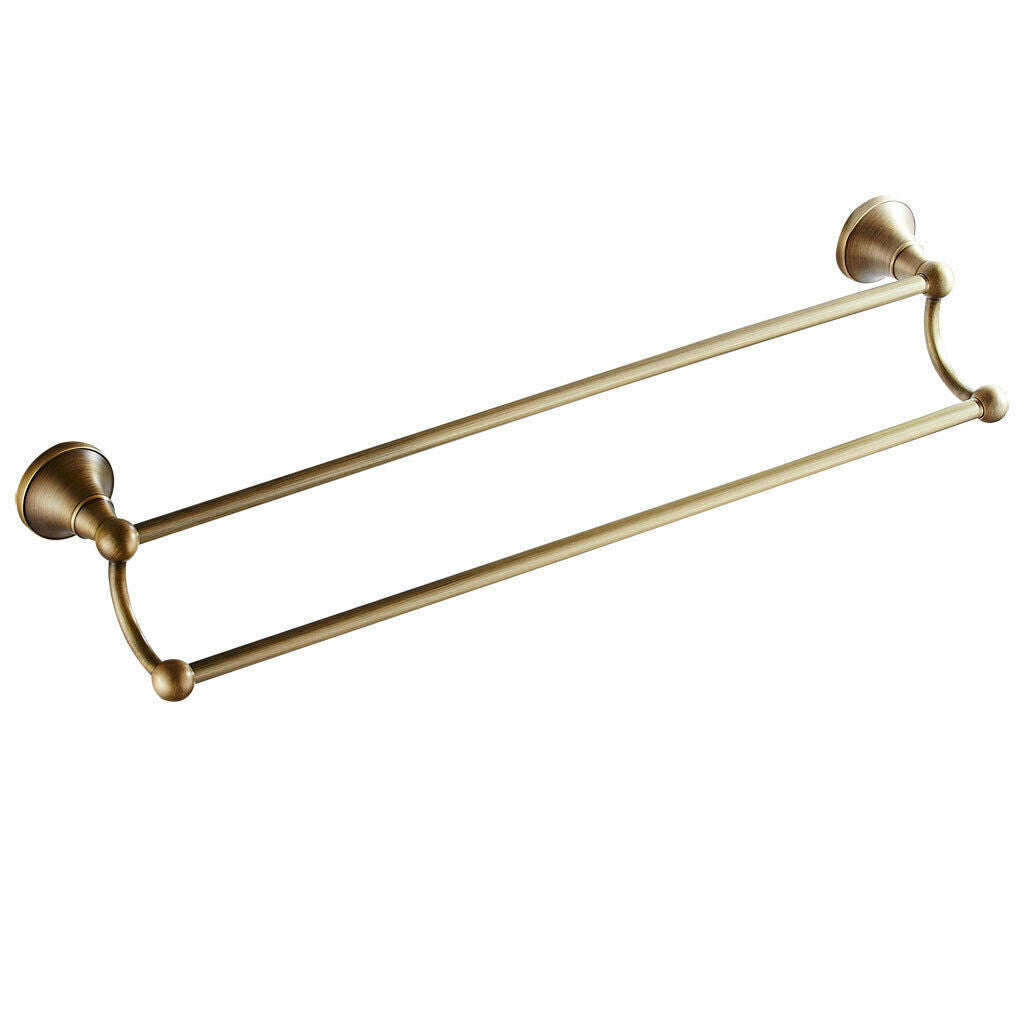 Modern Brass Double Towel Bar Towel Rack Shelf Bathroom Accessories 60cm