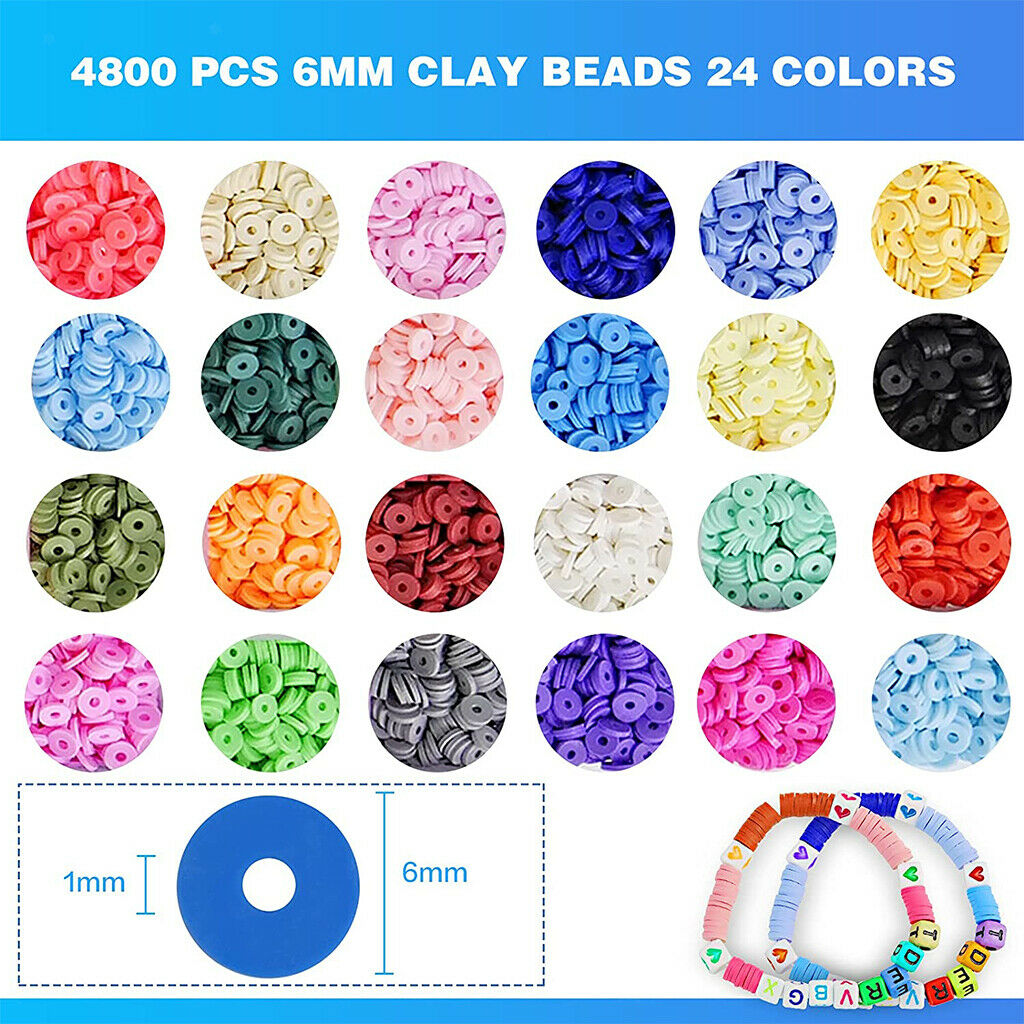 5770 Pcs Clay Heishi Beads Beads Handmade Loose Spacer Beads DIY Craft 6mm