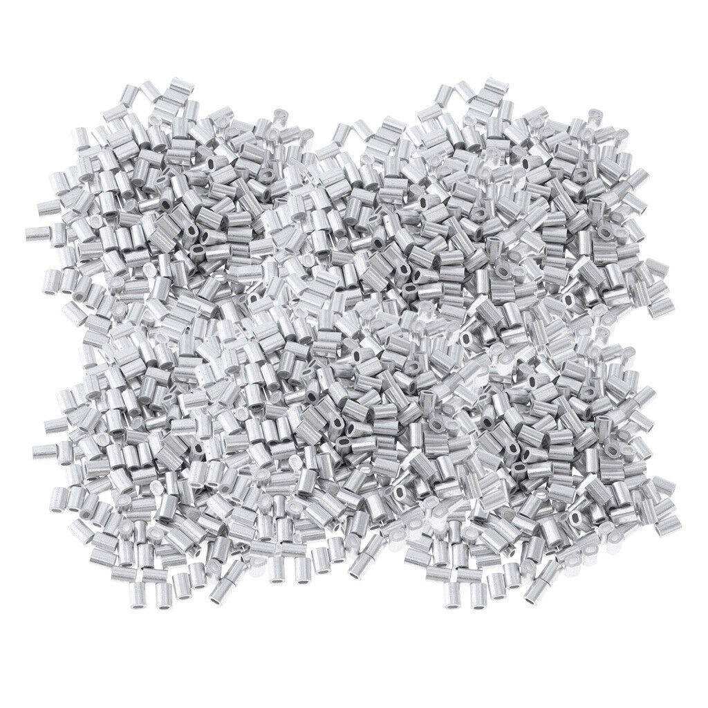 600pcs Aluminium Tube Barrel Crimp Sleeves Fishing Wire Tube Connectors