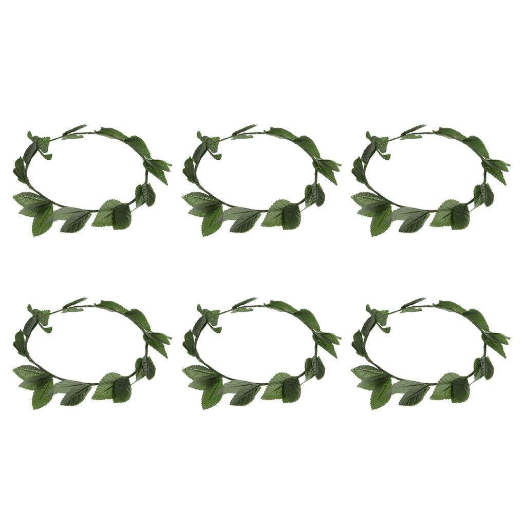 6pcs Lot Women Ladies Roman Greek Goddess Green Leaf Laurel Caesar Wreath