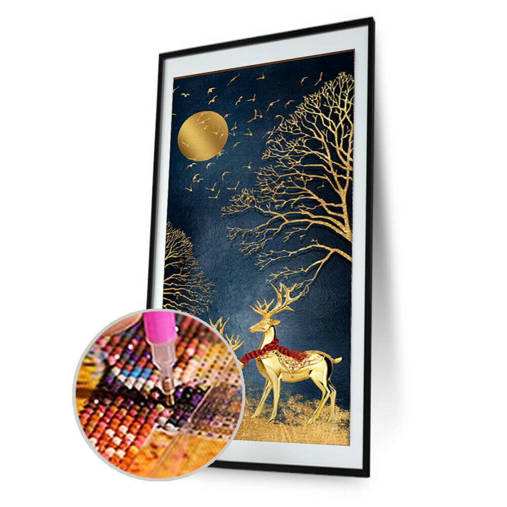 DIY Full Drill Diamond Painting Two Lucky Deer Cross Stitch Embroidery Kit @