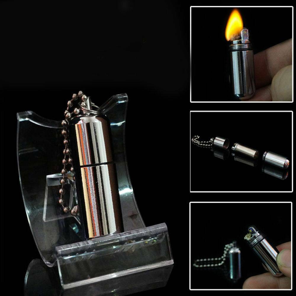 Emergency Gear Fire Stash Mini Survival Waterproof Lighter Camping Pocket Tool ~