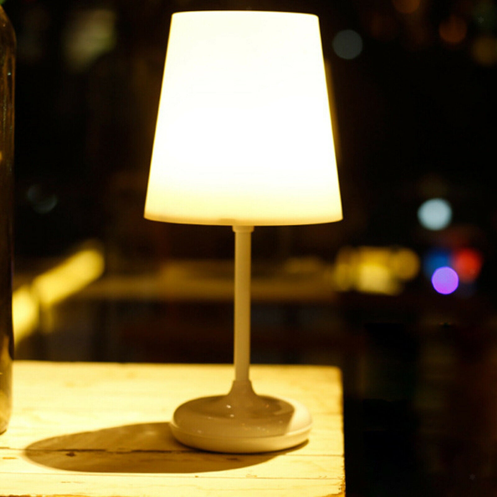 Touch Sensor Table Lamp Nightstand USB Powered Hotel Lights Photo Props