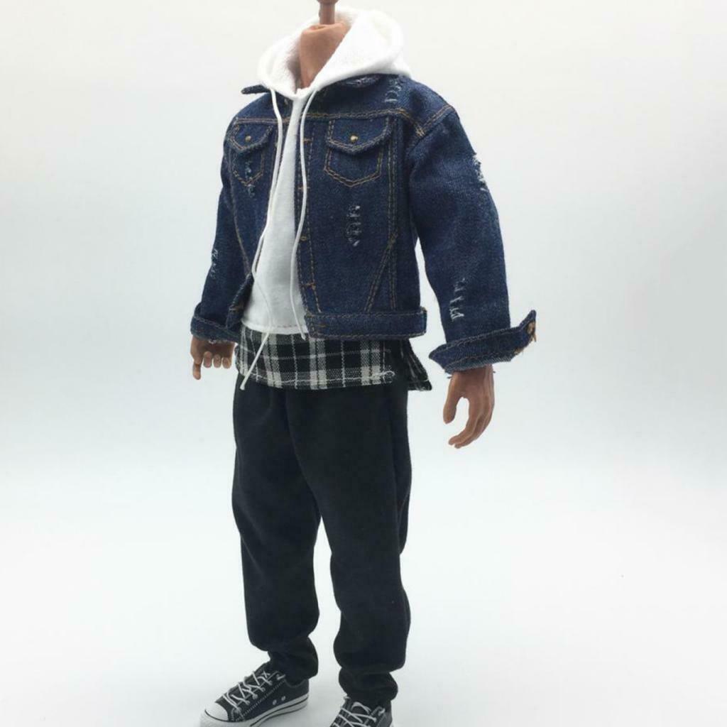 1/6 Scale Cowboy Jacket Trousers Hoodie Top Male Clothes for 12''
