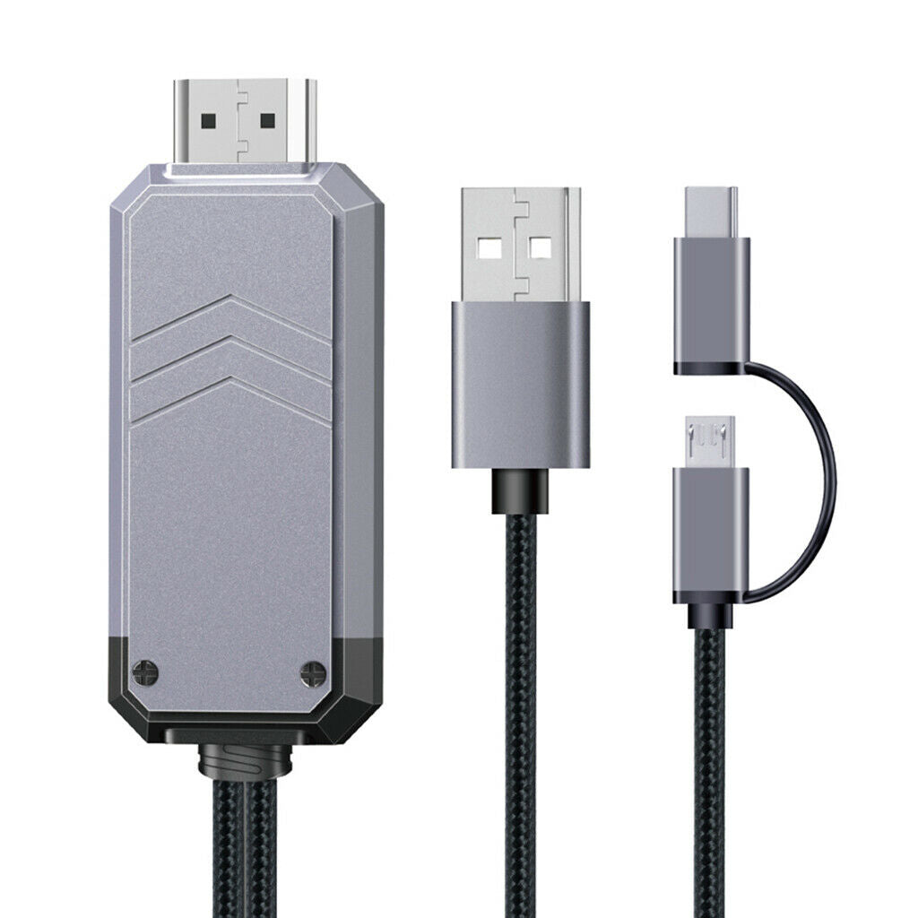 2 in 1 Type C / Micro USB to cable, 1.8 meter adapter 1080P HD HDTV