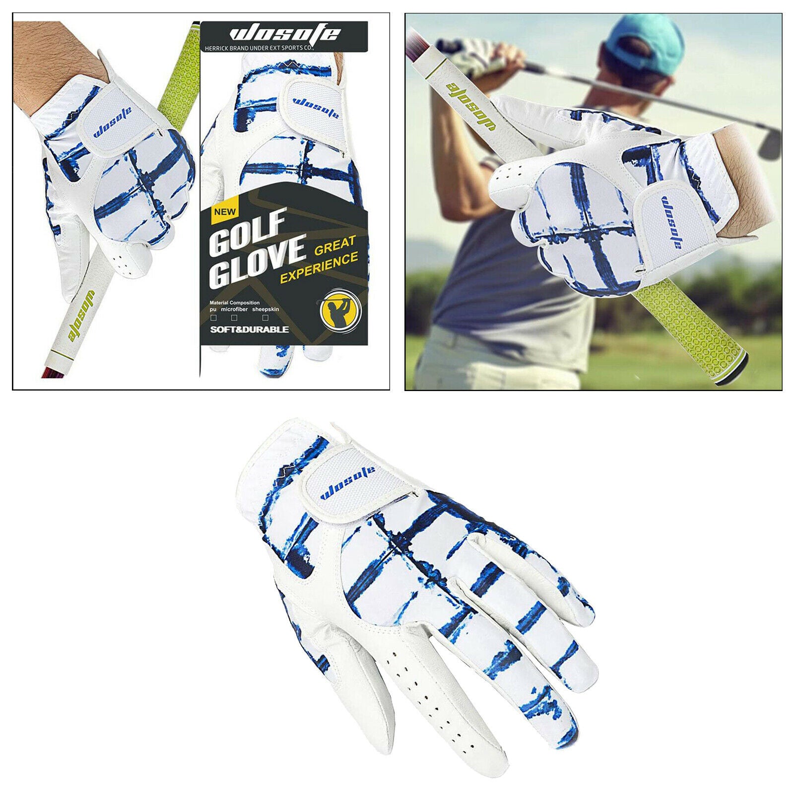 2X Durable Men Golf Gloves Left Hand Leather Breathable Professional S-XL ML