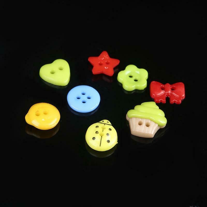 250PCS/Box Mix Lots Colors 1.2-1.5CM DIY Scrapbooking Cartoon Two-eye Buttons