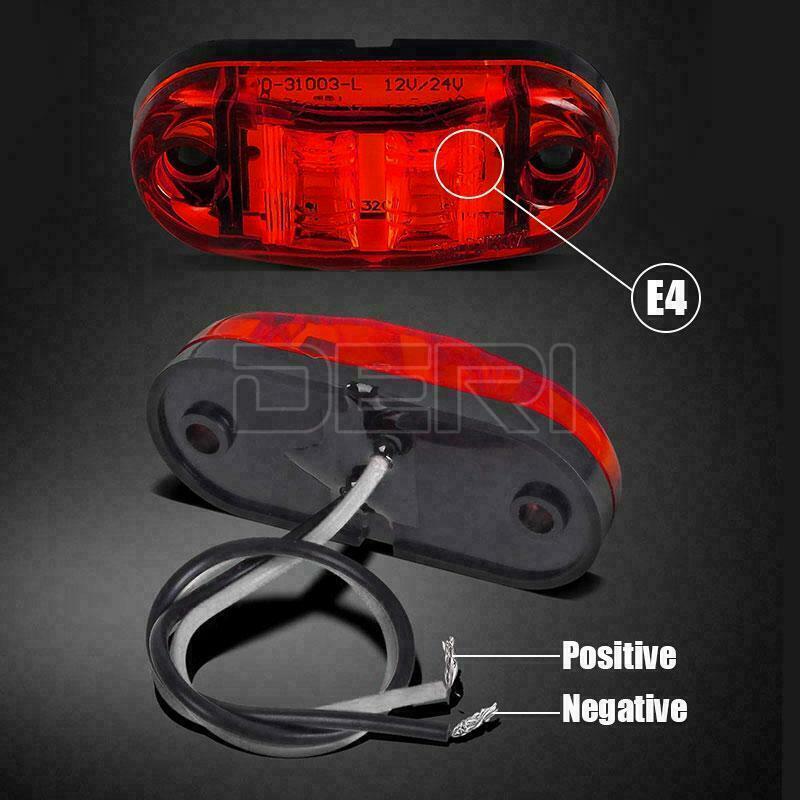 10X Red Side Marker Light Clearance Indicator Rear Lamp LED Trailer Truck Bus RV