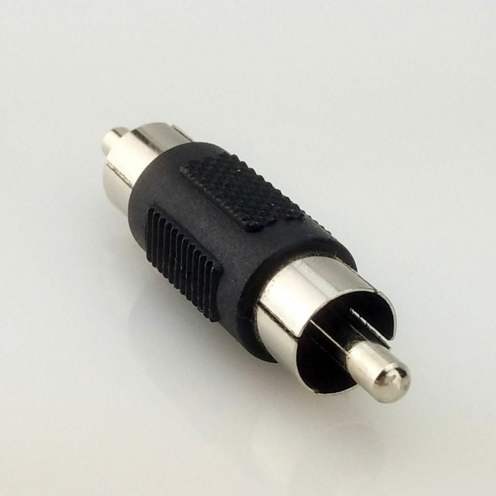 2Pcs Single RCA Phono AV Coupler MALE to MALE Audio Video Gender Changer Adaptor