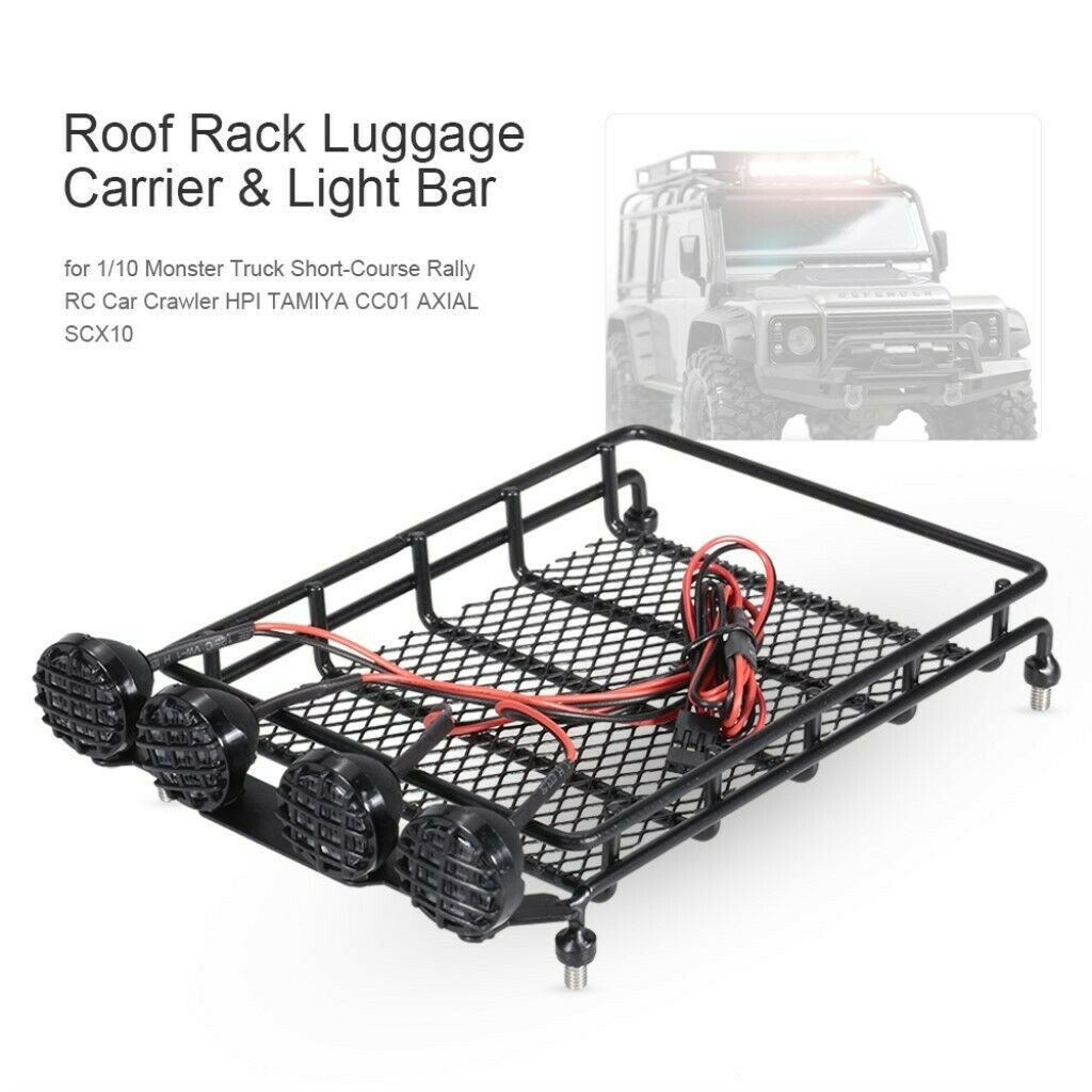 1:10 Roof Rack Luggage &Light Bar for RC HPI CC01 AXIAL SCX10