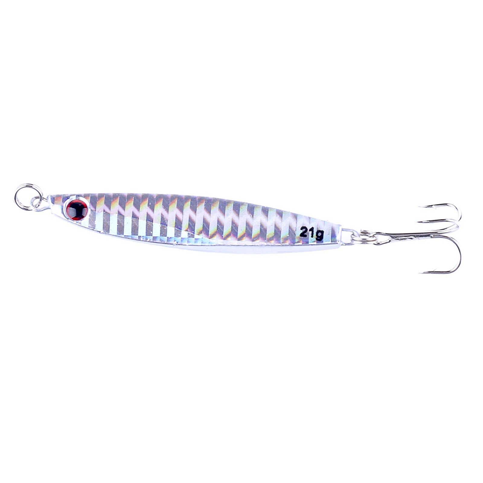 7 pcs Colored Plate Fishing Lure Hooks 6# Jig Metal Bait Fish Tackle 21g/7cm