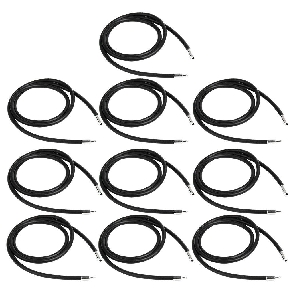 10pcs 3mm STAINLESS STEEL Magnetic Security LOCK SILICON RUBBER Choker NECKLACE