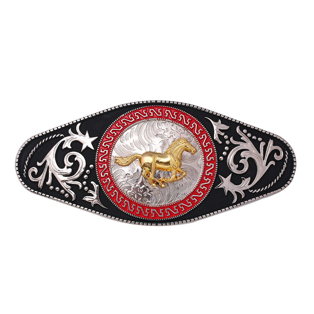 2x Rodeo Western Cowboy Belt Buckle Horse Head Zinc Alloy Belt Clamp Jewelry
