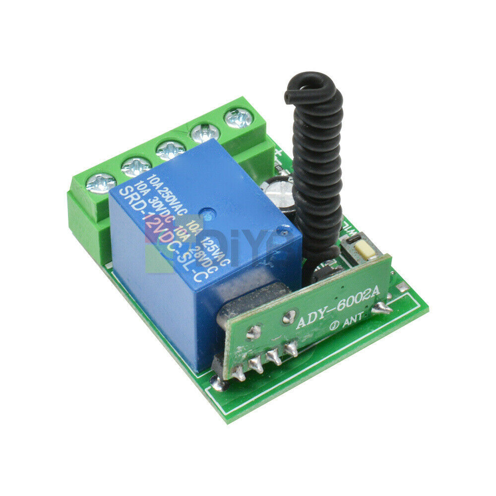 5PCS 433MHz DC12V 10A 1-Channel Wireless Relay RF Remote Control Switch Receiver